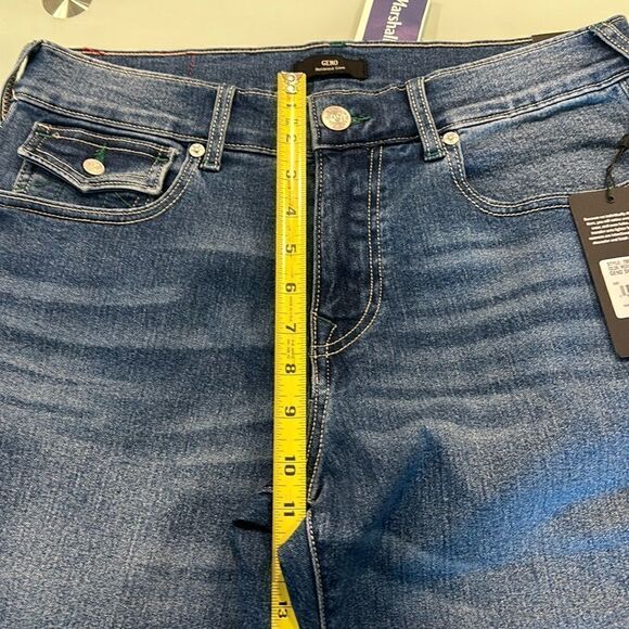 True Religion NWT jeans 32 GENO an flap slim dark blue wash faded very stretchy - Picture 12 of 16